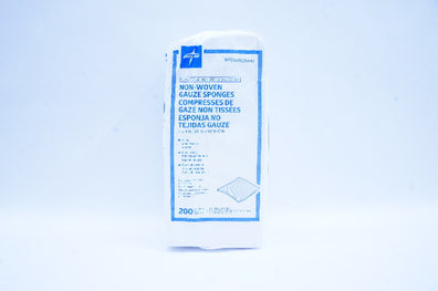 Medline NON25444 Non-Woven Gauze Sponges 4 x 4 inch 4-ply - Pack of 200